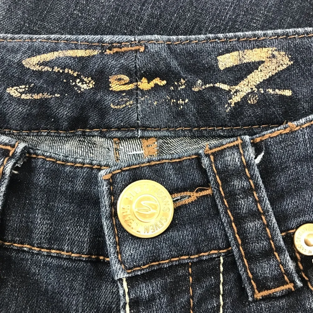 Seven7 Rocker Slim Dark Wash Mid Rise Bootcut Denim Jeans Size 8 - Picture 6 of 9